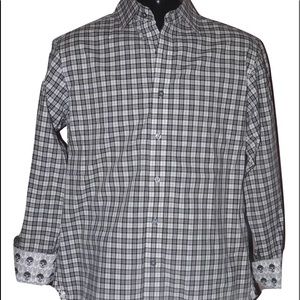 New ROBERT GRAHAM SM men’s skull shirt black white